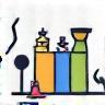 Stylized icon representing various cleaning tools like squeegee and spray bottle